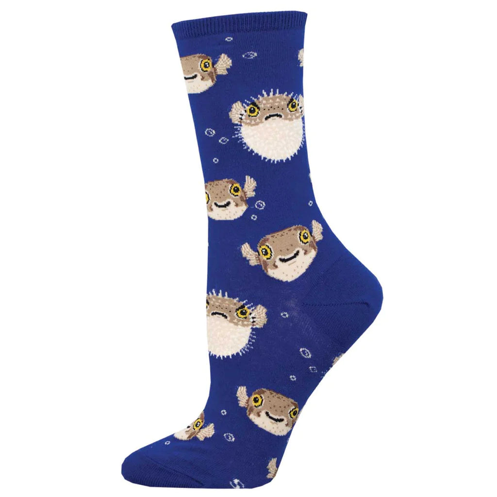 Unisex socks cozy white-Pufferfish | Women's Crew