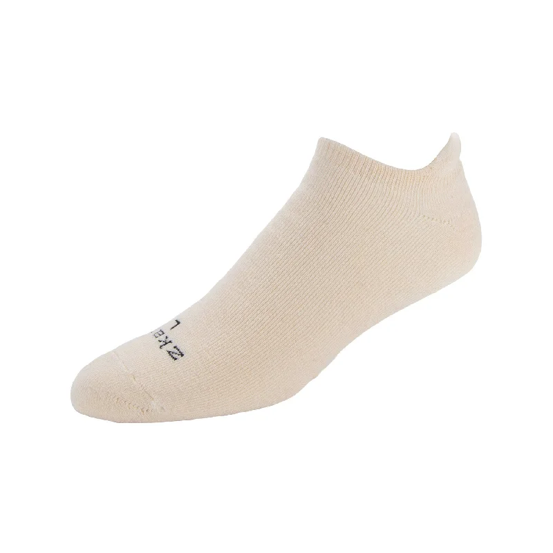 Unisex socks cozy white-Ridge - Cushioned Organic Cotton No Show Socks - Natural