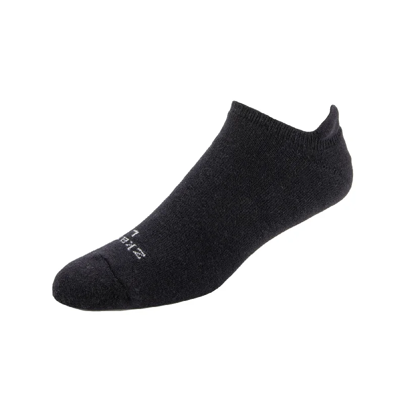 Unisex socks breathable white-Ridge - Cushioned Organic Cotton No Show Socks - Black