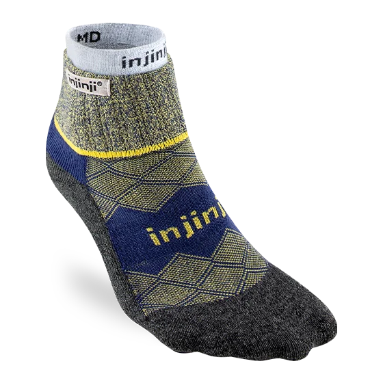 Unisex socks cozy white-Liner + Runner Mini-Crew Running Socks - by Injinji