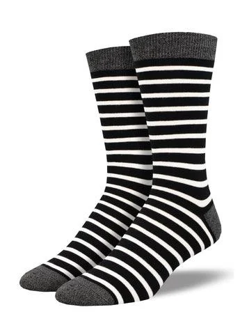 Unisex socks soft white-Sailor Stripe | Men's Bamboo Crew