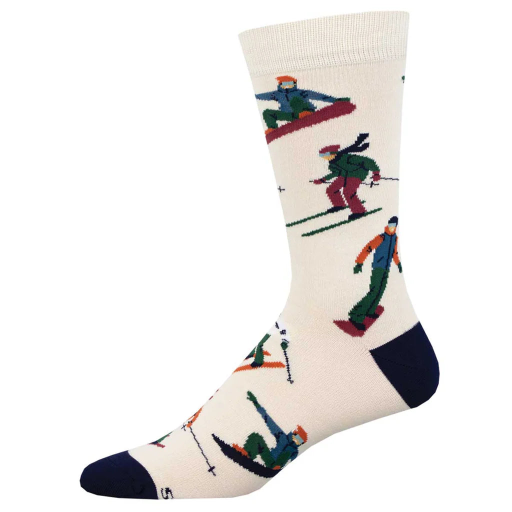 Unisex socks lightweight gray-Snow Day | Men's Bamboo Crew