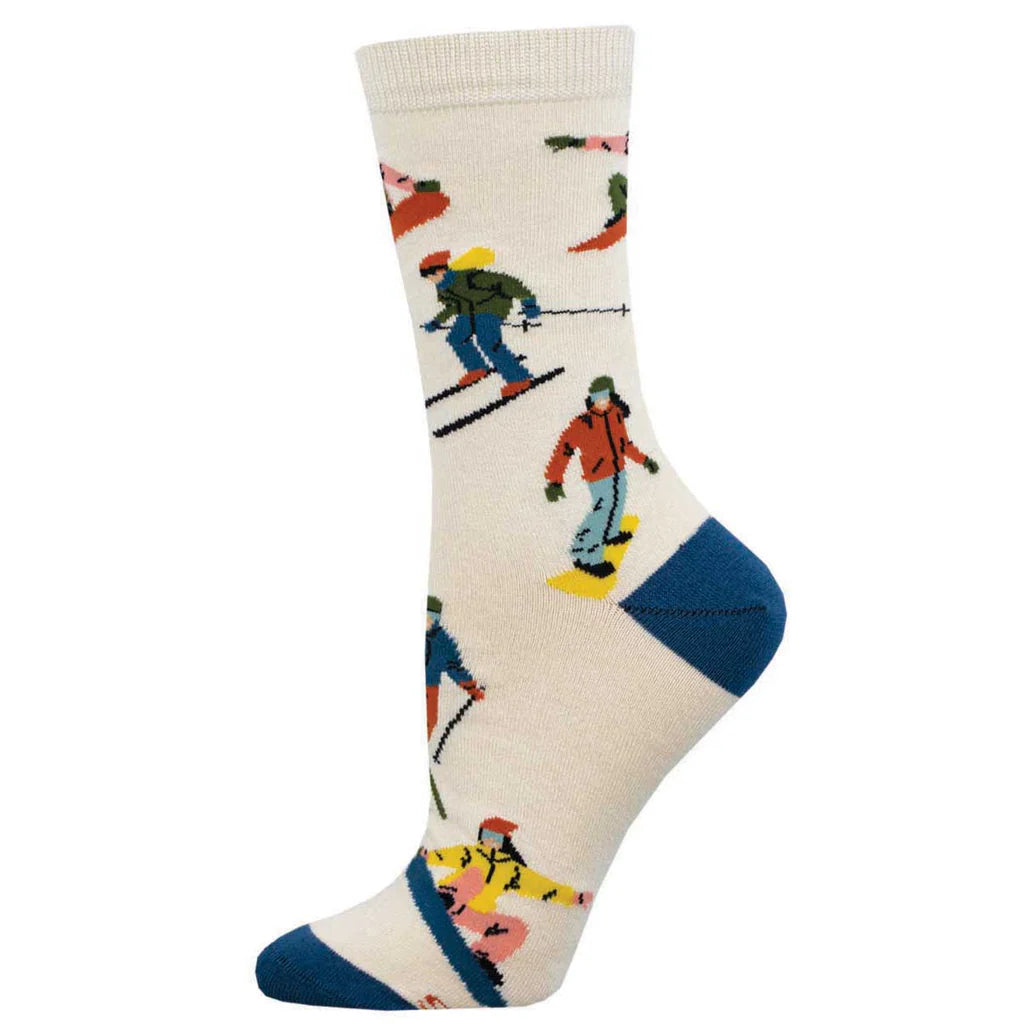 Unisex socks soft navy-Snow Day | Women's Bamboo Crew