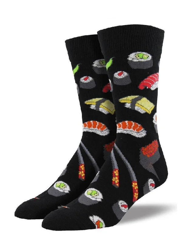 Unisex socks comfy navy-Sushi | Men's Crew