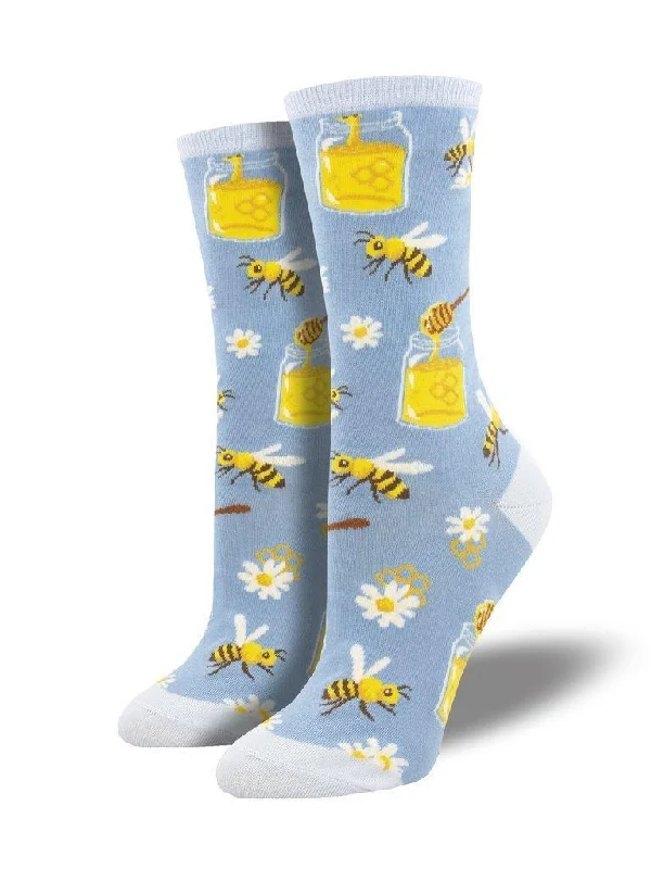 Unisex socks comfy gray-Bee My Honey | Women's Crew