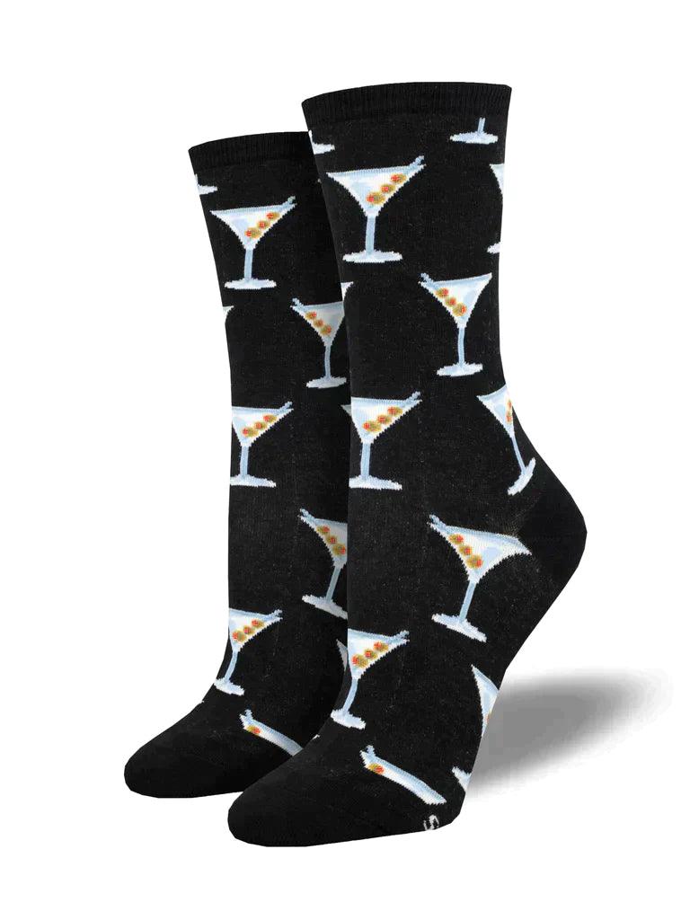 Unisex socks durable gray-Stirred Martini | Women's Crew