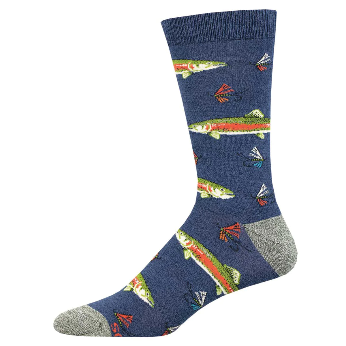 Unisex socks soft white-Stout Trout | Men's Bamboo Crew