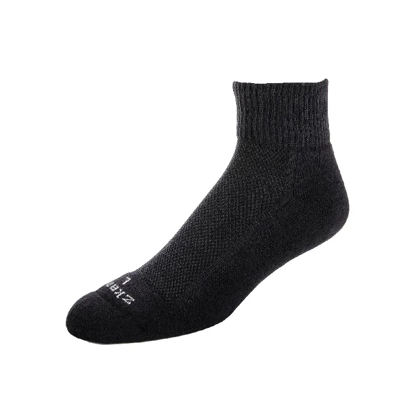 Unisex socks cozy gray-Tempo - 1/2 Cushion Organic Cotton Anklet Socks - Black