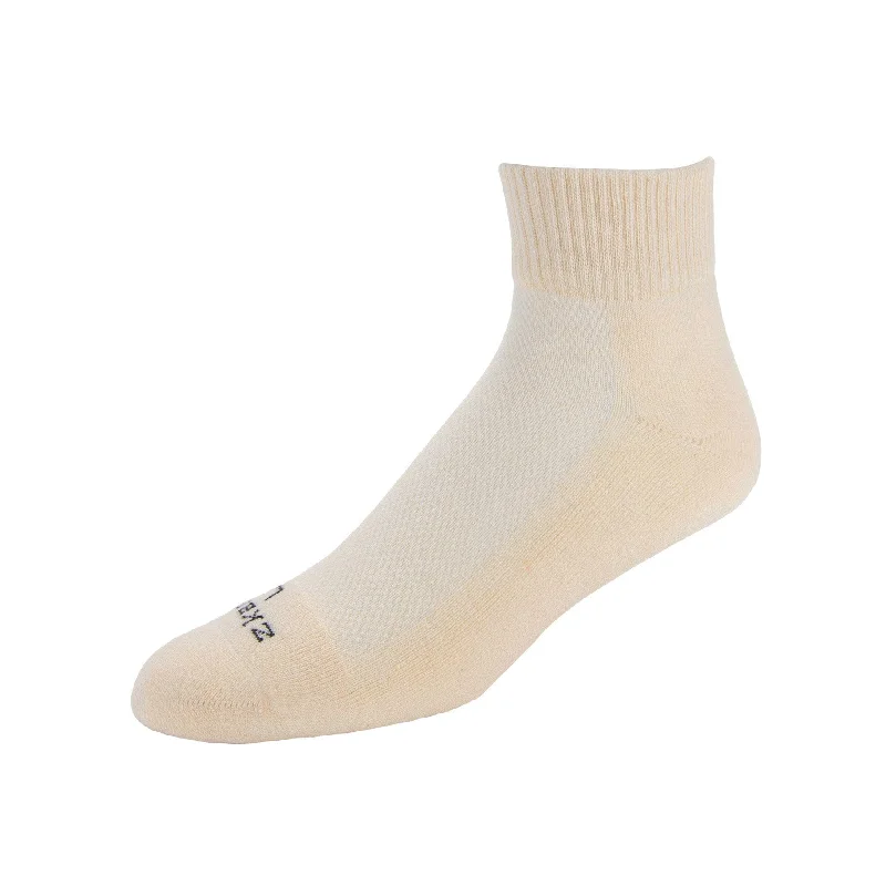 Unisex socks casual tan-Tempo - 1/2 Cushion Organic Cotton Anklet Socks - Natural