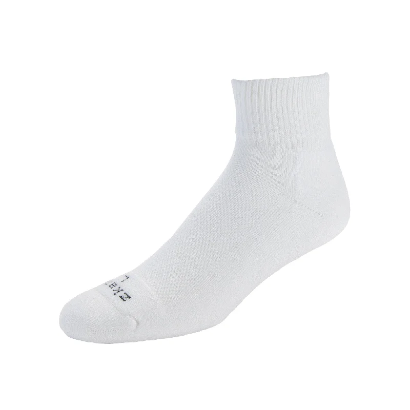 Unisex socks lightweight navy-Tempo - 1/2 Cushion Organic Cotton Anklet Socks - White