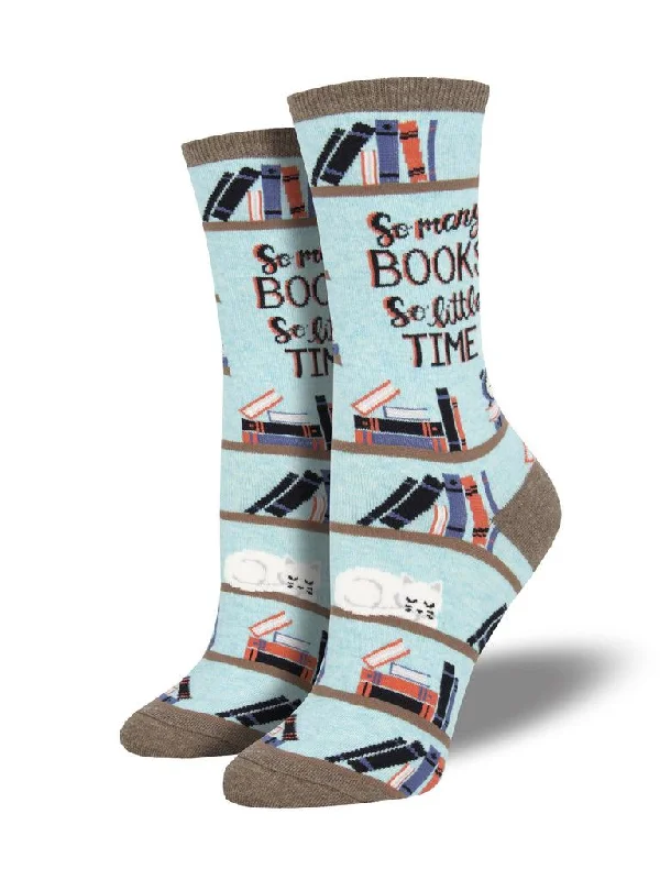 Unisex socks comfy navy-Time For a Good Book | Women's Crew