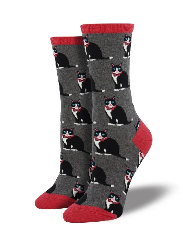 Unisex socks everyday black-Tuxedo Cats | Women's Crew