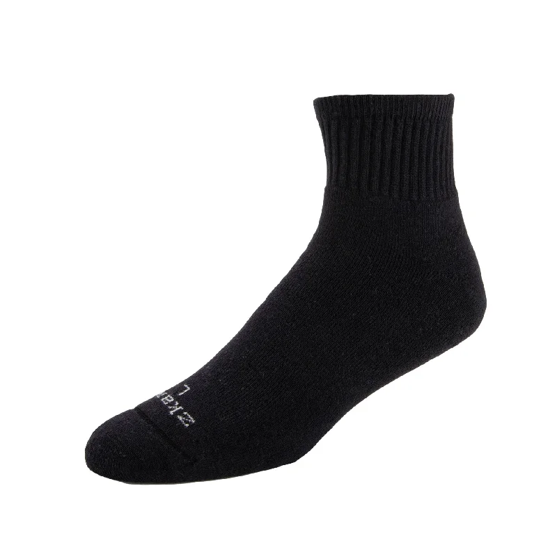 Unisex socks comfy navy-Venture - Cushioned Organic Cotton Mini Crew Socks - Black