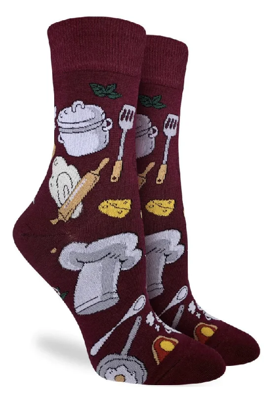 Unisex socks cozy white-Women's Chef Crew Sock