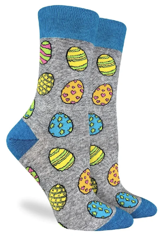 Unisex socks warm navy-Women's Easter Eggs Crew Sock