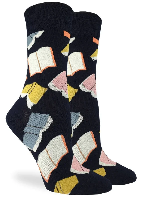 Unisex socks soft gray-Women's Flying Books Crew Sock