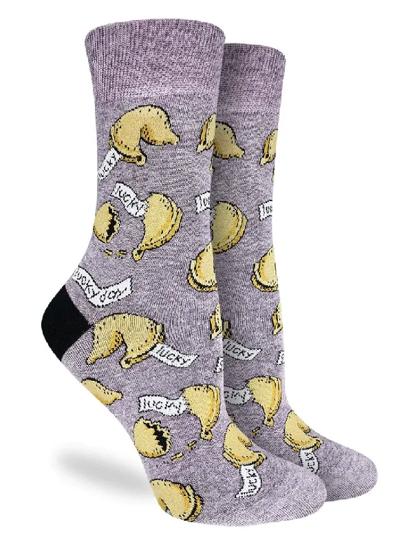 Unisex socks lightweight navy-Women's Fortune Cookie Crew Sock