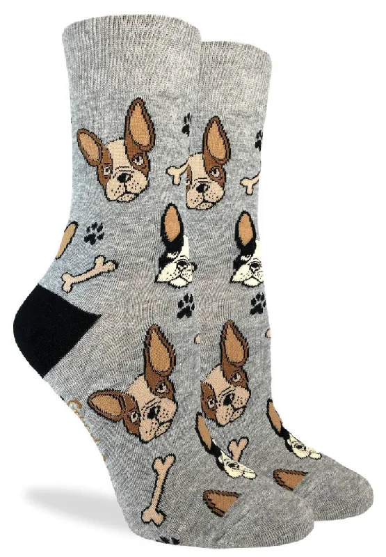 Unisex socks stylish gray-Women's French Bull Dogs Crew Sock