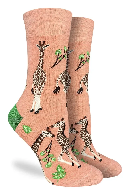 Unisex socks durable white-Women's Giraffes Crew Sock