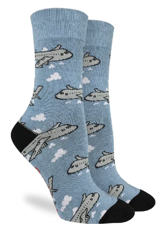 Unisex socks durable black-Women's Jumbo Jet Crew Sock