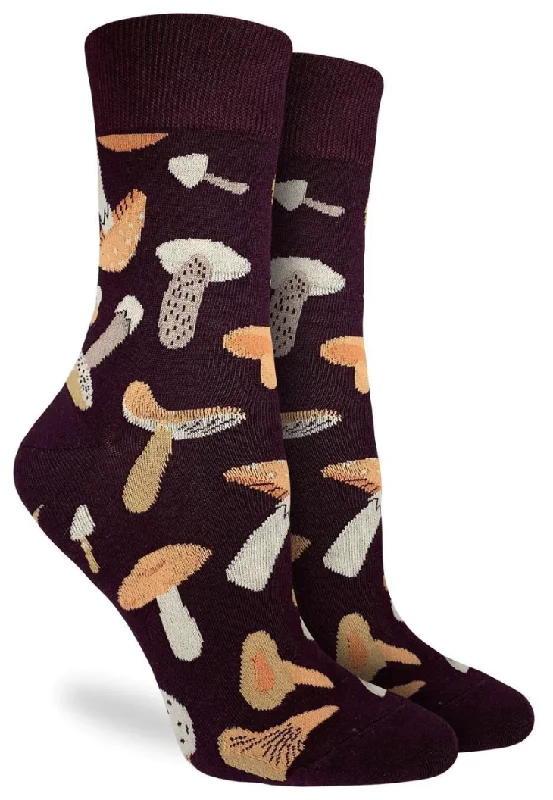 Unisex socks stylish black-Women's Mushroom Crew Sock