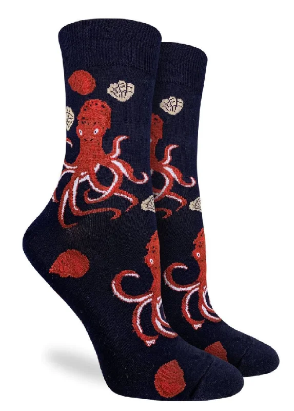 Unisex socks durable tan-Women's Octopus Crew Sock