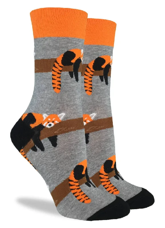 Unisex socks cozy navy-Women's Red Panda Crew Sock