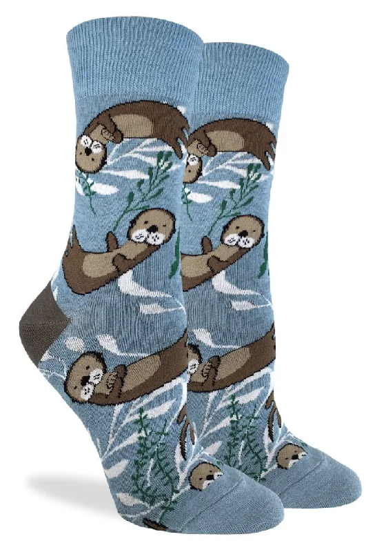 Unisex socks breathable gray-Women's Sea Otter Crew Sock