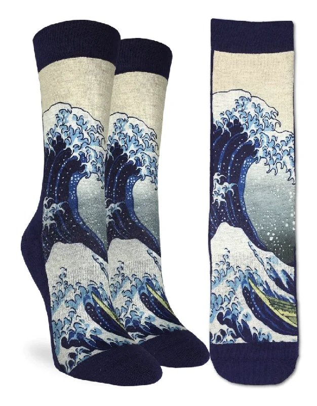 Unisex socks casual white-Women's The Great Wave of Kanagawa Crew Sock