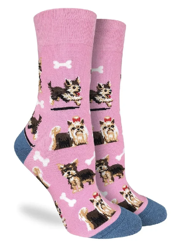 Unisex socks durable gray-Women's Yorkie Crew Sock