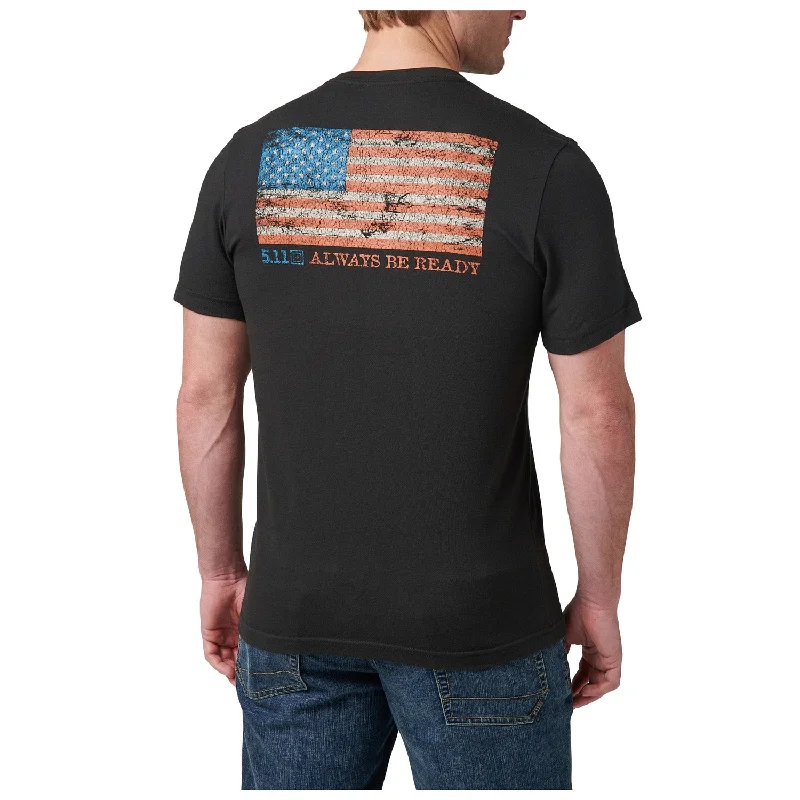 Men's T-shirts durable white-5.11 Tactical Men's American Flag Short Sleeve T-Shirt