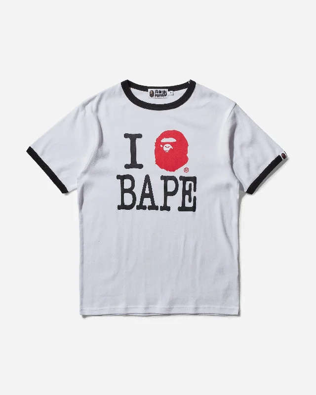 Men's T-shirts graphic navy-Men's I Love Bape T-Shirt White