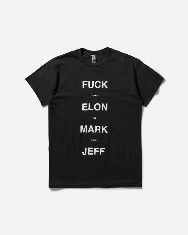 Men's T-shirts stylish brown-Fuck Elon Mark Jeff T-Shirt Black