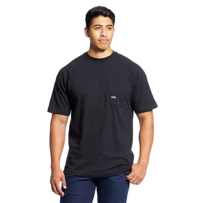 Men's T-shirts everyday gray-Ariat Men's Rebar CottonStrong T-Shirt_Black