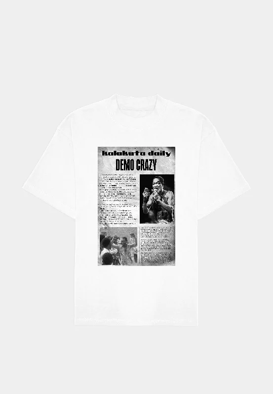 Men's T-shirts slim white-Ashluxe Fela Demo-Crazy Tee White