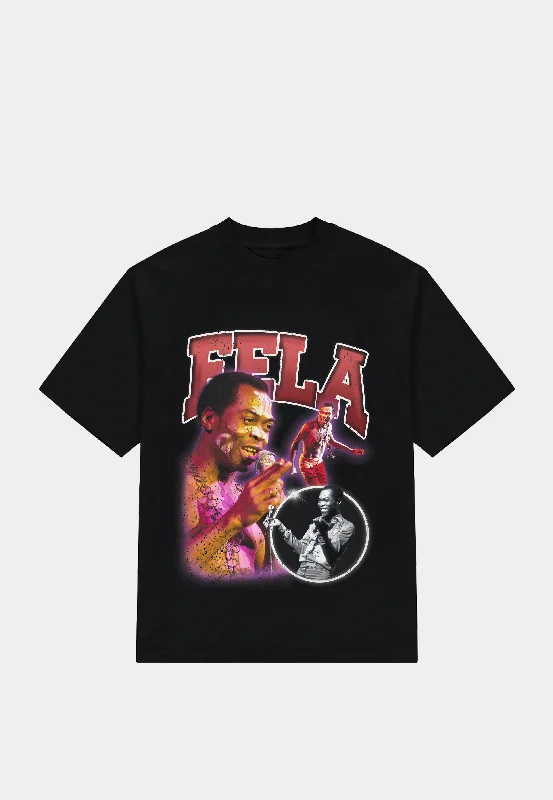 Men's T-shirts casual tan-Ashluxe Fela Tribute Tee Black