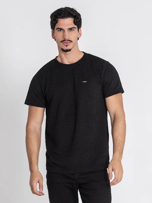 Men's T-shirts comfy tan-Black Braid Tee