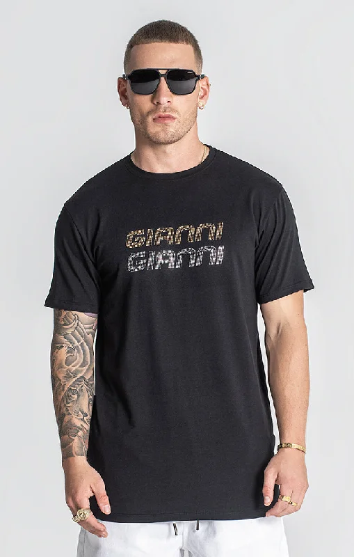 Men's T-shirts soft cotton-Black Glimpse Up Tee