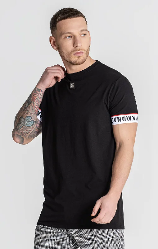 Men's T-shirts slim brown-Black Track Tee