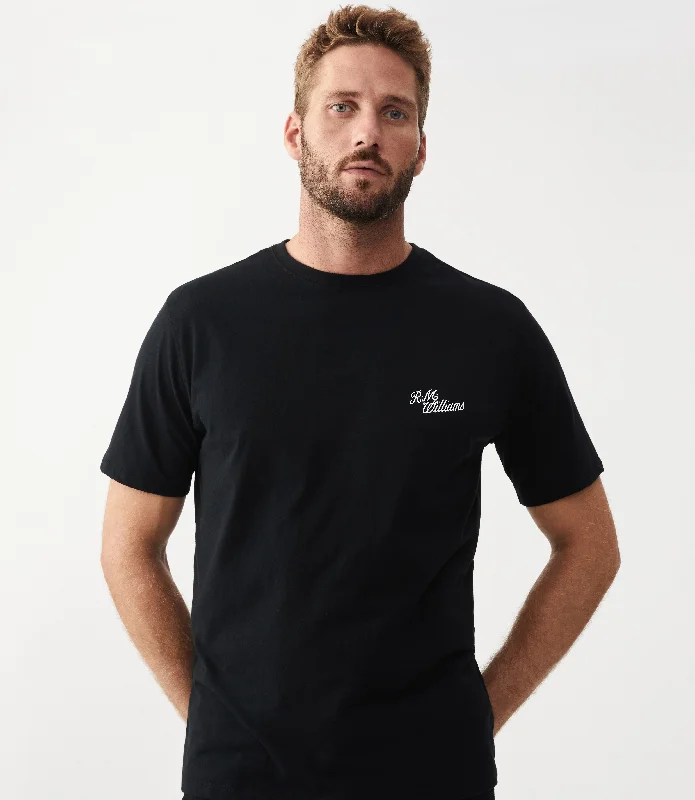 Men's T-shirts everyday black-Byron Tee - Black/White