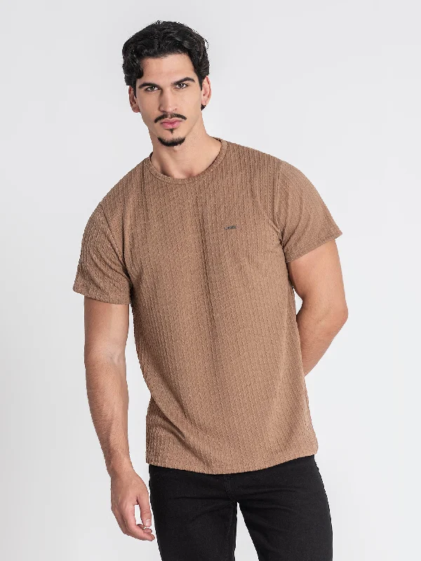 Men's T-shirts breathable gray-Camel Braid Tee