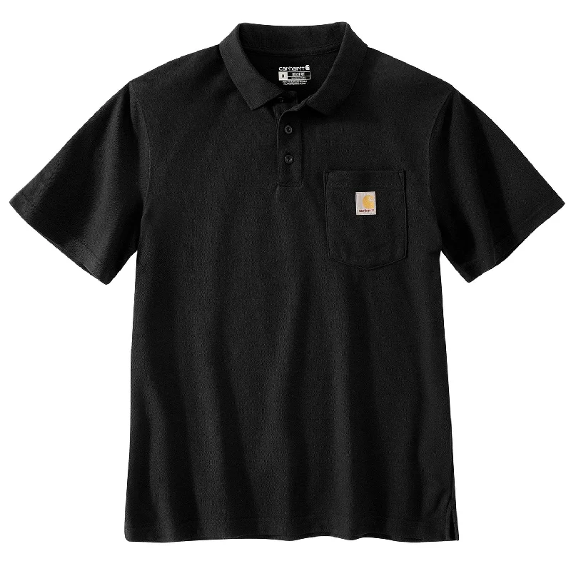 Men's T-shirts graphic gray-Carhartt Men's Loose Fit Midweight Pocket Short Sleeve Polo Shirt