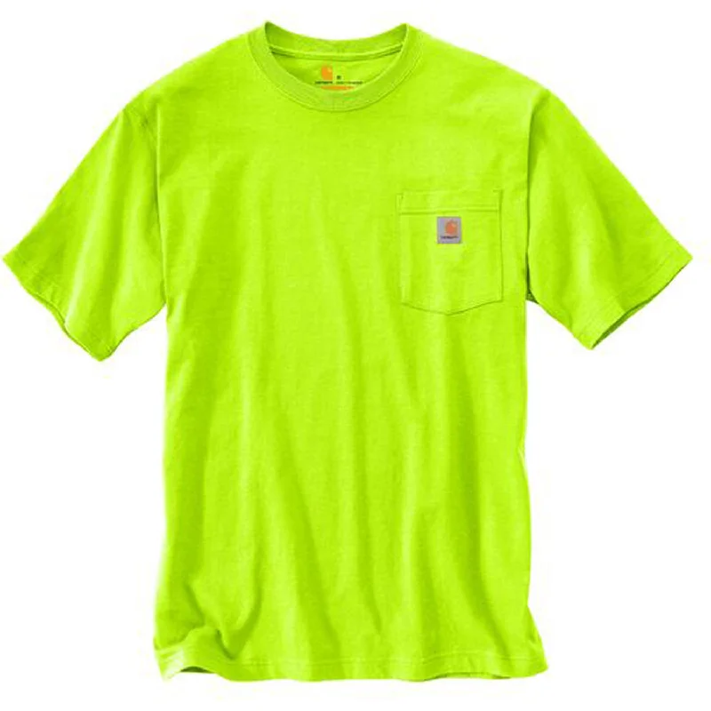 Men's T-shirts breathable black-Carhartt Men's Short Sleeve Pocket T-Shirt_Bright Lime