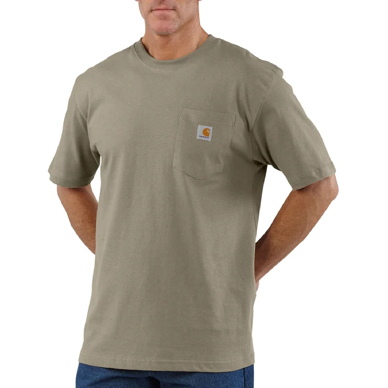 Men's T-shirts slim gray-Carhartt Men's Short Sleeve Pocket T-Shirt_Desert