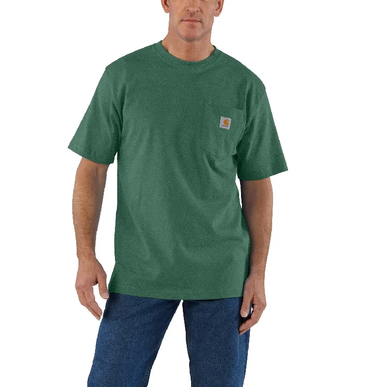 Men's T-shirts graphic brown-Carhartt Men's Short Sleeve Pocket T-Shirt_Frosted Balsam Heather