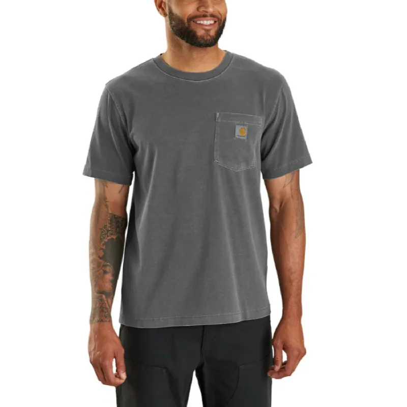 Men's T-shirts stylish navy-Carhartt Men's Re-Engineered Garment Dyed Pocket Short Sleeve T-Shirt