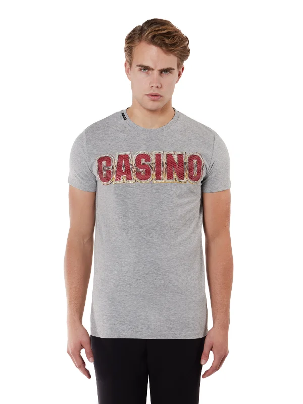 Men's T-shirts everyday tan-CASINO T-SHIRT | GREY