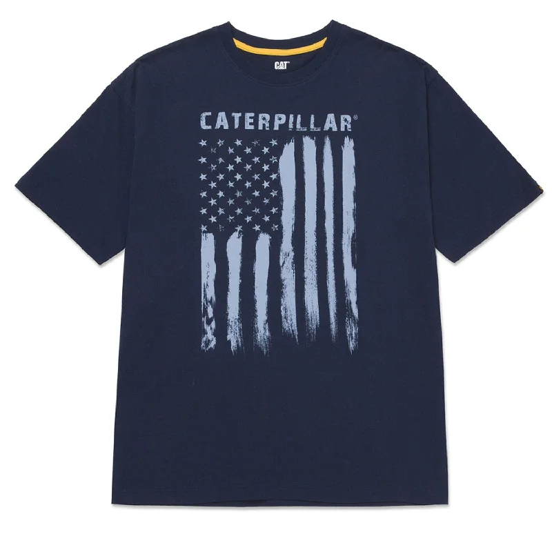 Men's T-shirts casual navy-CAT Men's Graphic Short Sleeve T-Shirt