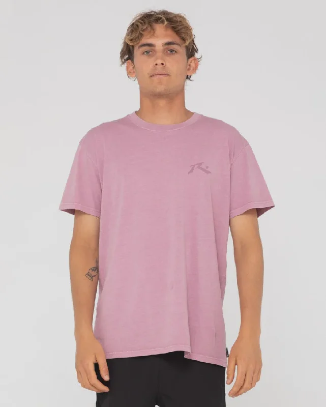 Men's T-shirts stylish tan-Comp Wash S/S Tee - Elderberry