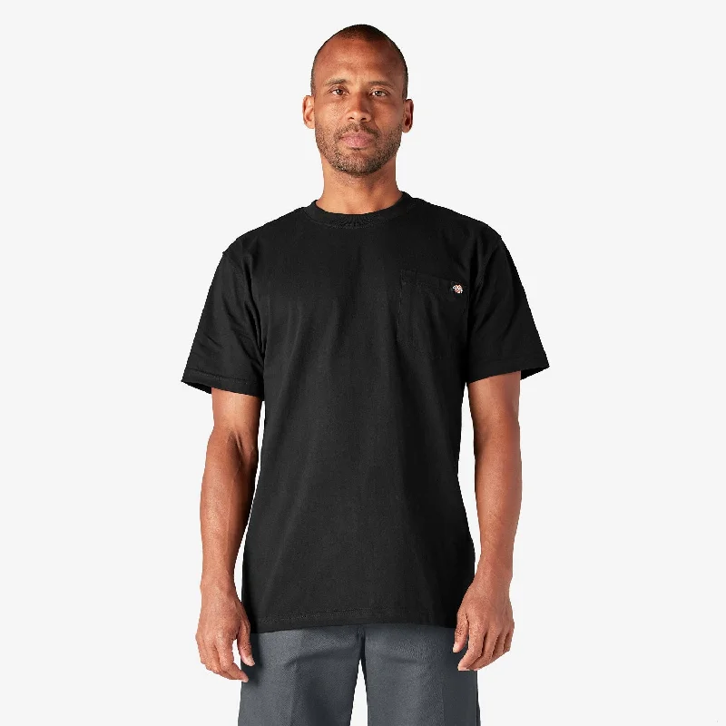 Men's T-shirts everyday gray-Dickies Men's Heavyweight Short Sleeve Pocket T-Shirt_Black